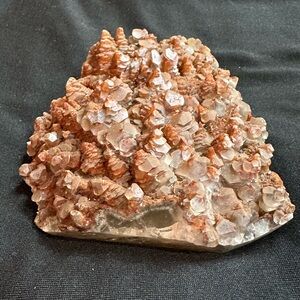 Natural Red Stepped Pagoda Calcite w/ Dogtooth Calcite